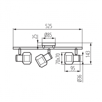 Preview: Kanlux - Wand-Deckenleuchte GLASO EL-3I